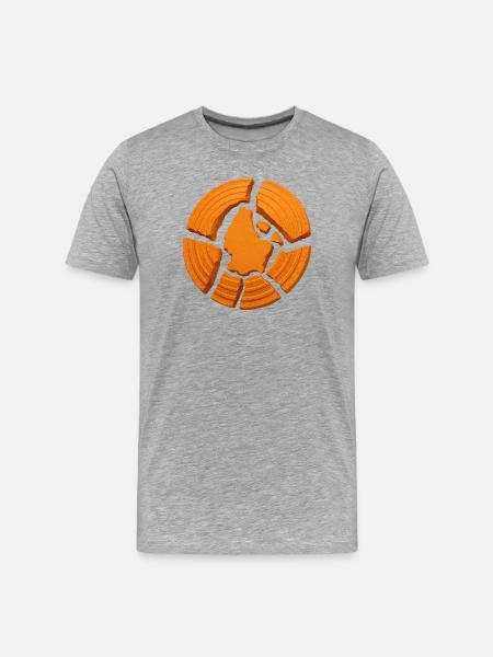 Map of Luxembourg on clay plateau - Men's Premium Organic T-Shirt - heather grey