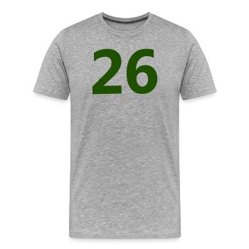 Zahl 26 - Männer Premium Bio T-Shirt - Grau meliert - Vorne - Damien (186cm)