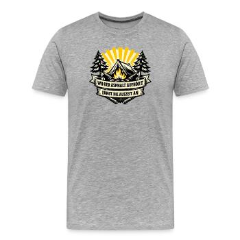 Camping-Auszeit am Waldfeuer - Männer Premium Bio T-Shirt - Grau meliert - Vorne - Damien (186cm)