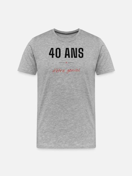 40 Ans d'être génial - T-shirt bio Premium Homme - gris chiné