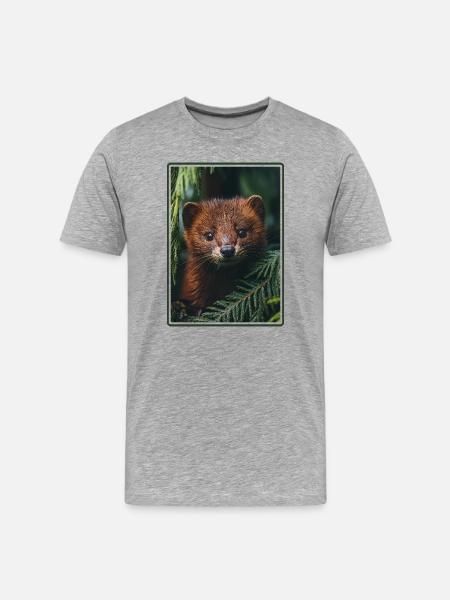 Nerze Nerz - Männer Premium Bio T-Shirt - Grau meliert