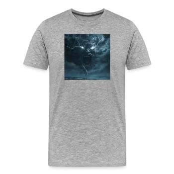Zorn der Götter – Slawischer Dämon des Sturms - Männer Premium Bio T-Shirt - Grau meliert - Vorne - Damien (186cm)