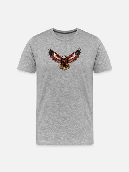 Roter Adler im Sturmflug-Design Deutschland  - Männer Premium Bio T-Shirt - Grau meliert