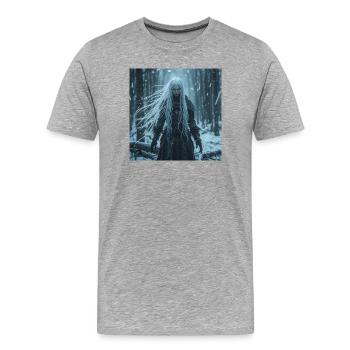 Lady of Winter – Slawische Marzanna Dark Fantasy - Männer Premium Bio T-Shirt - Grau meliert - Vorne - Damien (186cm)