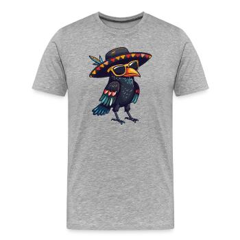 Sombrero comique Raven Crow - T-shirt bio Premium Homme - gris chiné - Devant - Damien (186cm)