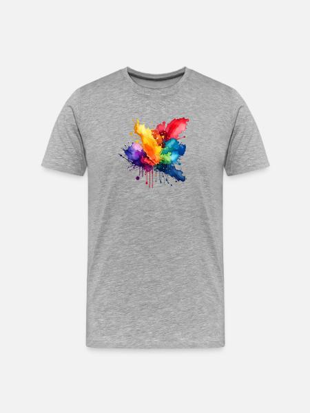 Paint Splash Explosion - Men's Premium Organic T-Shirt - heather grey