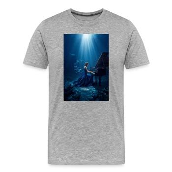 Unterwasser-Klavier-Serenade - Männer Premium Bio T-Shirt - Grau meliert - Vorne - Damien (186cm)