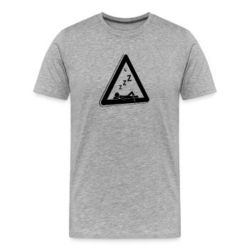 Late riser traffic sign warning attention tired - Men's Premium Organic T-Shirt - heather grey - Front - Damien (186cm)
