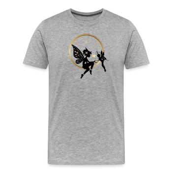 Goldene Feenliebhaber - Männer Premium Bio T-Shirt - Grau meliert - Vorne - Damien (186cm)