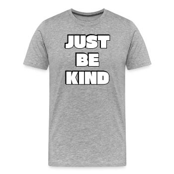 Sois juste gentil - T-shirt bio Premium Homme - gris chiné - Devant - Damien (186cm)