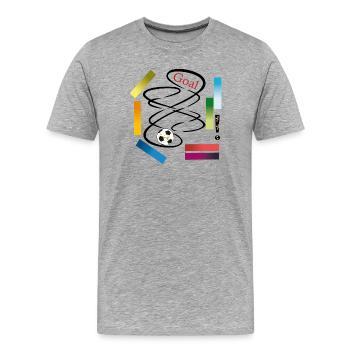 Football Goal - Men's Premium Organic T-Shirt - heather grey - Front - Damien (186cm)