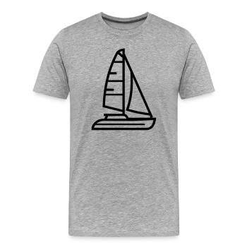 boat - Men's Premium Organic T-Shirt - heather grey - Front - Damien (186cm)