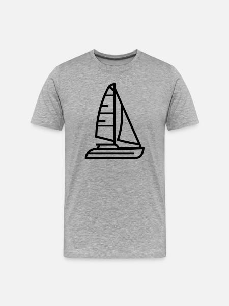 Boot - Männer Premium Bio T-Shirt - Grau meliert