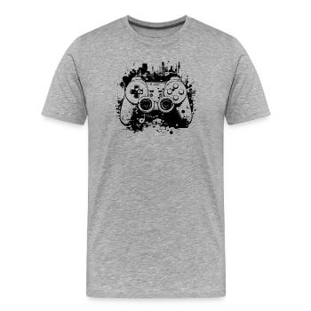 Video games - Men's Premium Organic T-Shirt - heather grey - Front - Damien (186cm)