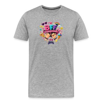 BFF Best Friends Forever - Men's Premium Organic T-Shirt - heather grey - Front - Damien (186cm)