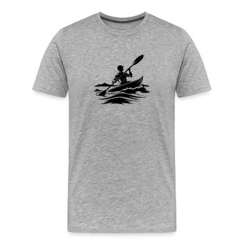 Man Kayaking - Men's Premium Organic T-Shirt - heather grey - Front - Damien (186cm)