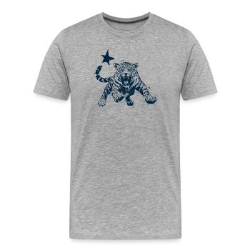 Wild Leopard Big Cat - Men's Premium Organic T-Shirt - heather grey - Front - Damien (186cm)