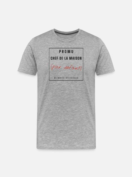 Chef de la maison par défaut - T-shirt bio Premium Homme - gris chiné