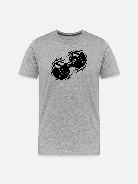Dumbbell icon - Men's Premium Organic T-Shirt - heather grey