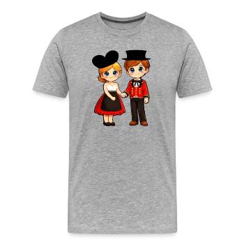 Alsatian and Alsatian Elegant couple - Men's Premium Organic T-Shirt - heather grey - Front - Damien (186cm)