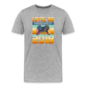 8. Geburtstag Junge Mädchen 2018 Gaming Gamer - Männer Premium Bio T-Shirt - Grau meliert - Vorne - Damien (186cm)