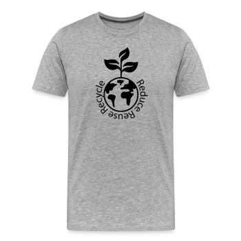 Reduzieren, wiederverwenden, recyceln – Ökodesign - Männer Premium Bio T-Shirt - Grau meliert - Vorne - Damien (186cm)