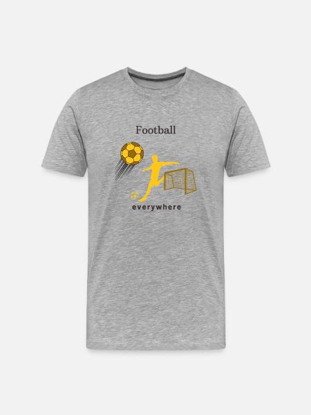 Fußball überall - Männer Premium Bio T-Shirt - Grau meliert