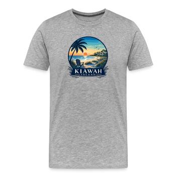 Vacances sur l’île Kiawah Atlantique, États-Unis, Caroline du Sud - T-shirt bio Premium Homme - gris chiné - Devant - Damien (186cm)