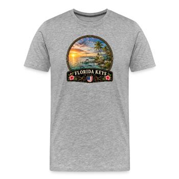Vacances aux Keys de Floride aux États-Unis dans l’océan Atlantique - T-shirt bio Premium Homme - gris chiné - Devant - Damien (186cm)