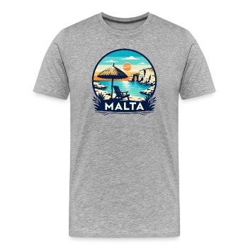 Culture des vacances sur les îles méditerranéennes à Malte - T-shirt bio Premium Homme - gris chiné - Devant - Damien (186cm)