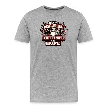 Révolte du café Je caféine Espoir - T-shirt bio Premium Homme - gris chiné - Devant - Damien (186cm)