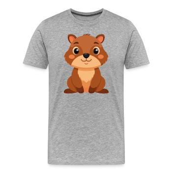 Bébé castor - T-shirt bio Premium Homme - gris chiné - Devant - Damien (186cm)