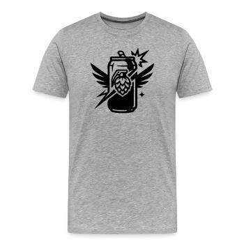 Bierdose Hopfen Dose Bier - Männer Premium Bio T-Shirt - Grau meliert - Vorne - Damien (186cm)