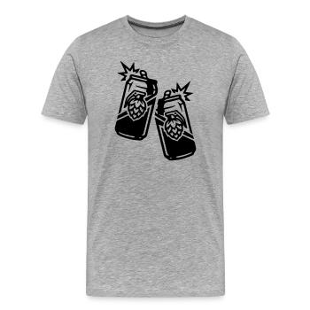 Bierdose Hopfen Dose Bier - Männer Premium Bio T-Shirt - Grau meliert - Vorne - Damien (186cm)