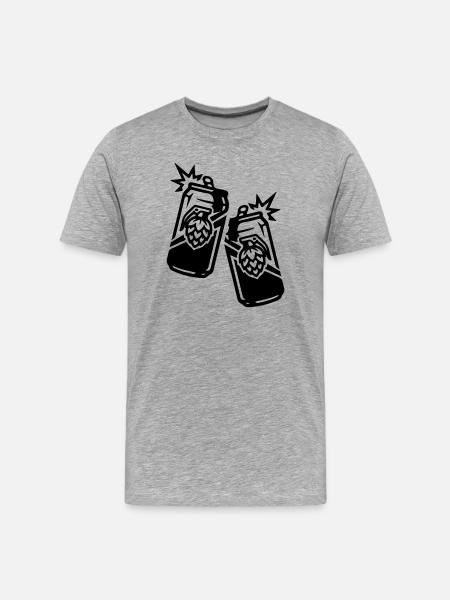 Beer Can Hops Can Beer - Men's Premium Organic T-Shirt - heather grey