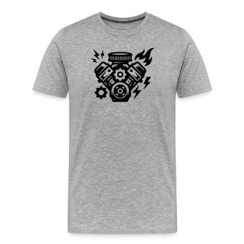 Symbole de réglage moteur - T-shirt bio Premium Homme - gris chiné - Devant - Damien (186cm)