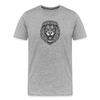 Roaring Lion - Men's Premium Organic T-Shirt - heather grey - Front - Damien (186cm)