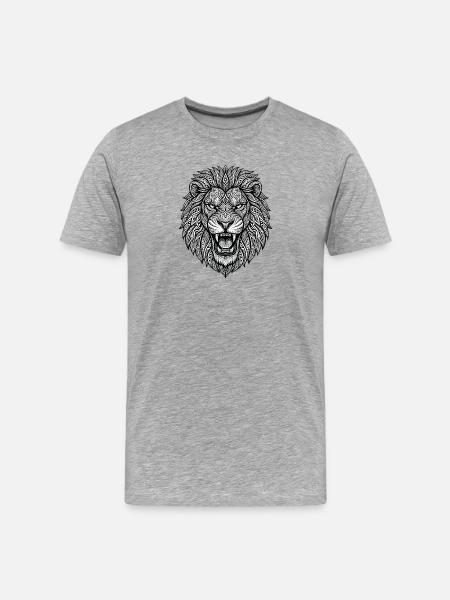 Roaring Lion - Men's Premium Organic T-Shirt - heather grey