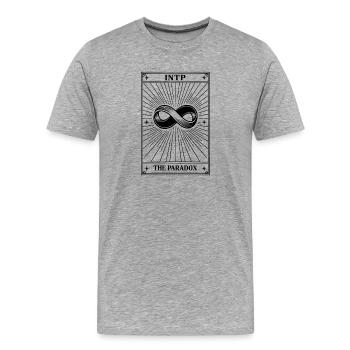 INTP | Personnalité des cartes de tarot - T-shirt bio Premium Homme - gris chiné - Devant - Damien (186cm)