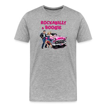Rockabilly Boogie Retro Car Szene - Männer Premium Bio T-Shirt - Grau meliert - Vorne - Damien (186cm)