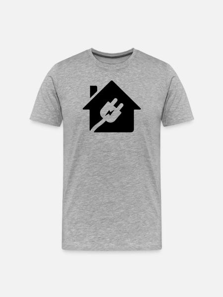 Electrician House Plug Logo - Men's Premium Organic T-Shirt - heather grey