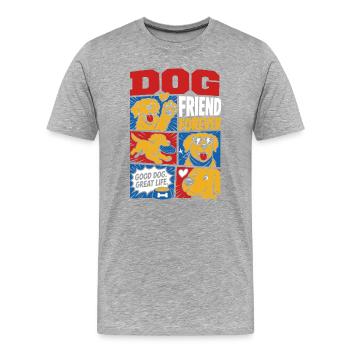 Dog Friend Forever Golden Retriever - Men's Premium Organic T-Shirt - heather grey - Front - Damien (186cm)
