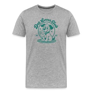 Dog Lover Club Cute Puppy Design - Männer Premium Bio T-Shirt - Grau meliert - Vorne - Damien (186cm)