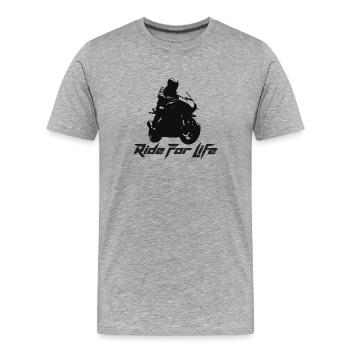 Ride For Life Moto Épique - T-shirt bio Premium Homme - gris chiné - Devant - Damien (186cm)