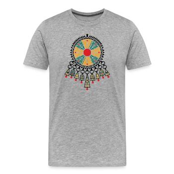 Bijoux de Kabylie - T-shirt bio Premium Homme - gris chiné - Devant - Damien (186cm)