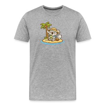 Koala Inseltraum Genuss - Männer Premium Bio T-Shirt - Grau meliert - Vorne - Damien (186cm)