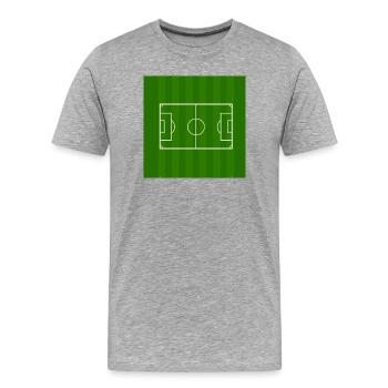 Fussballfeld Minimal Linienkunst - Männer Premium Bio T-Shirt - Grau meliert - Vorne - Damien (186cm)