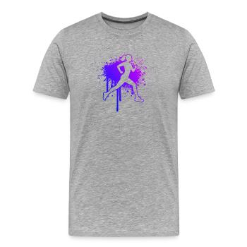 Geschenkidee für eine Running mit Running - Männer Premium Bio T-Shirt - Grau meliert - Vorne - Damien (186cm)
