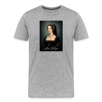 Portrait de la Renaissance d’Anne Boleyn - T-shirt bio Premium Homme - gris chiné - Devant - Damien (186cm)