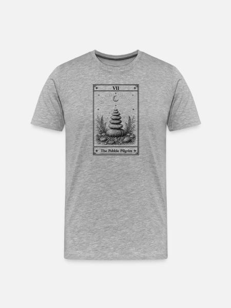 The Pebble Pilgrim | Tarot Card Nature - Men's Premium Organic T-Shirt - heather grey